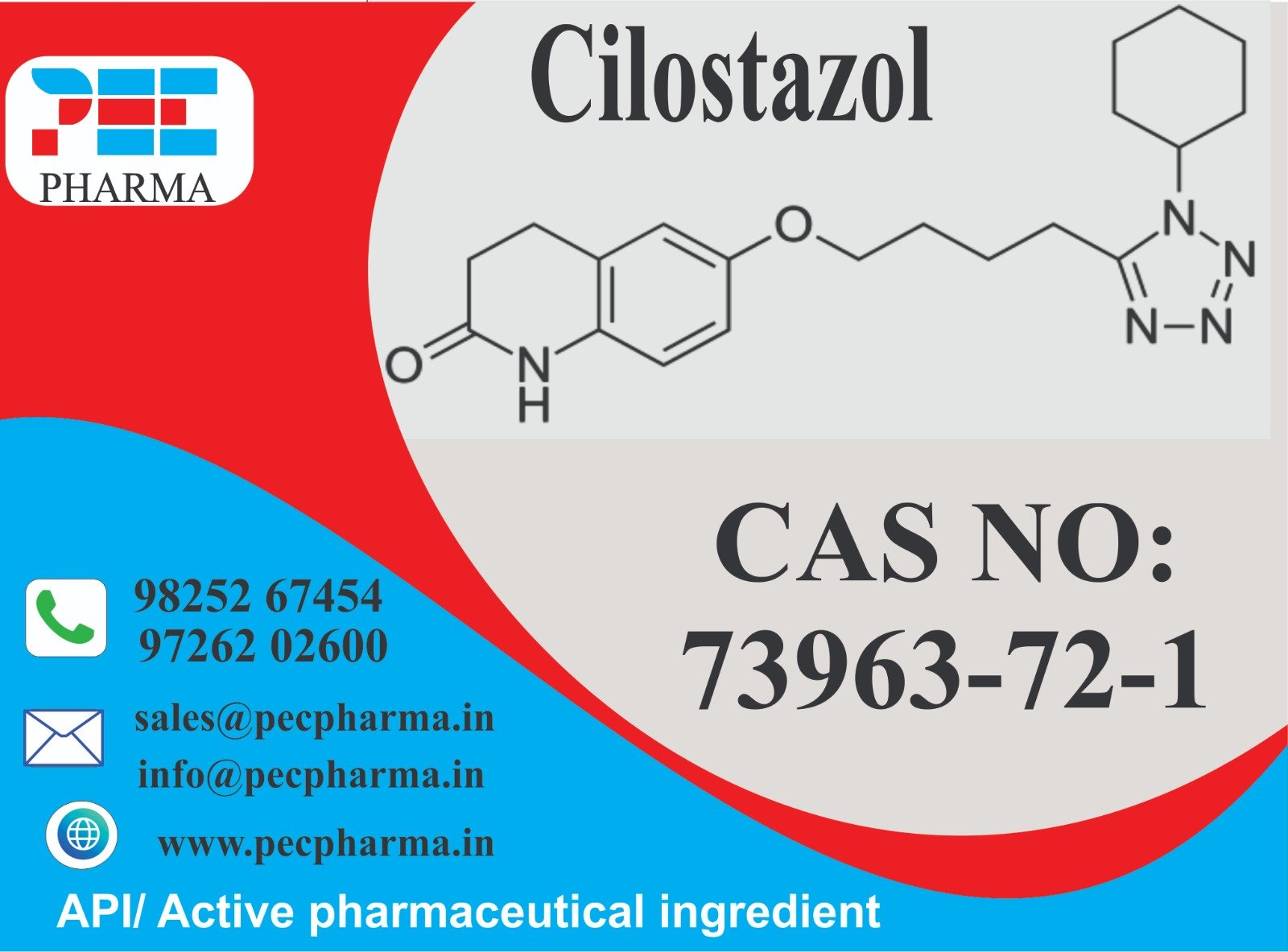 Cilostazol API Branded CAS Card
