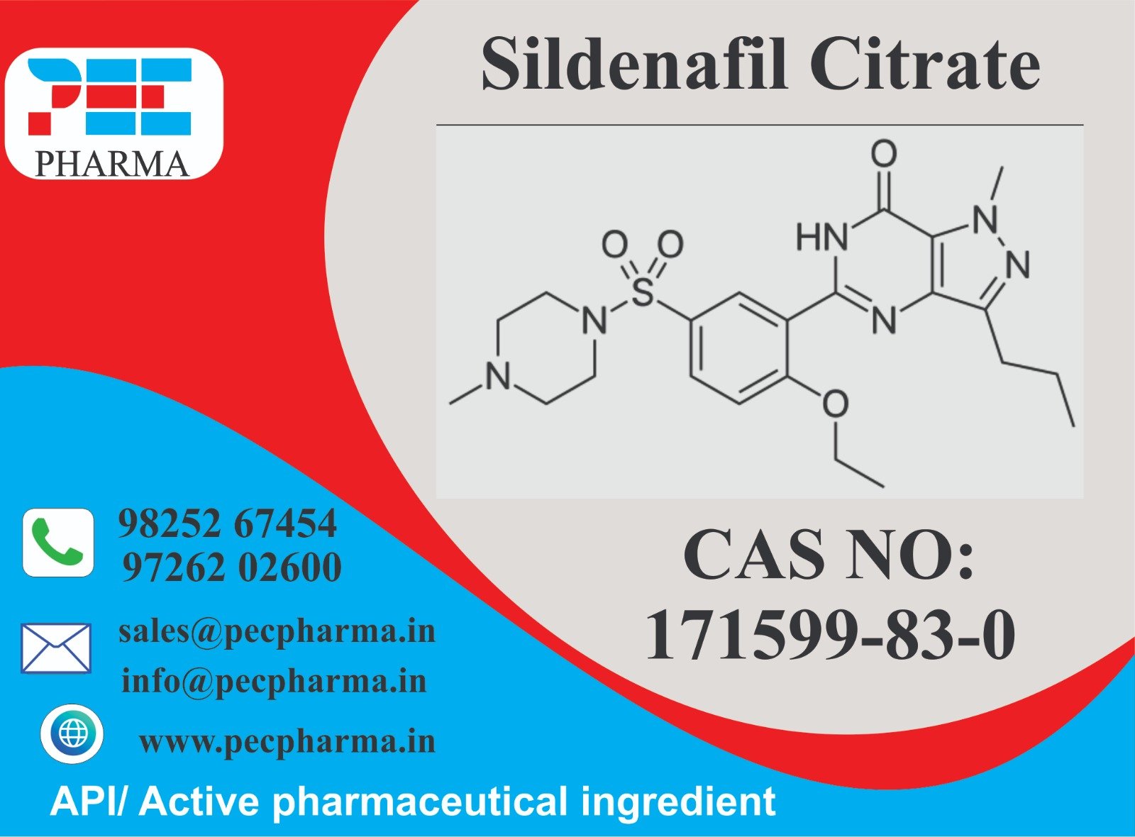 Sildenafil Citrate API Branded CAS Card