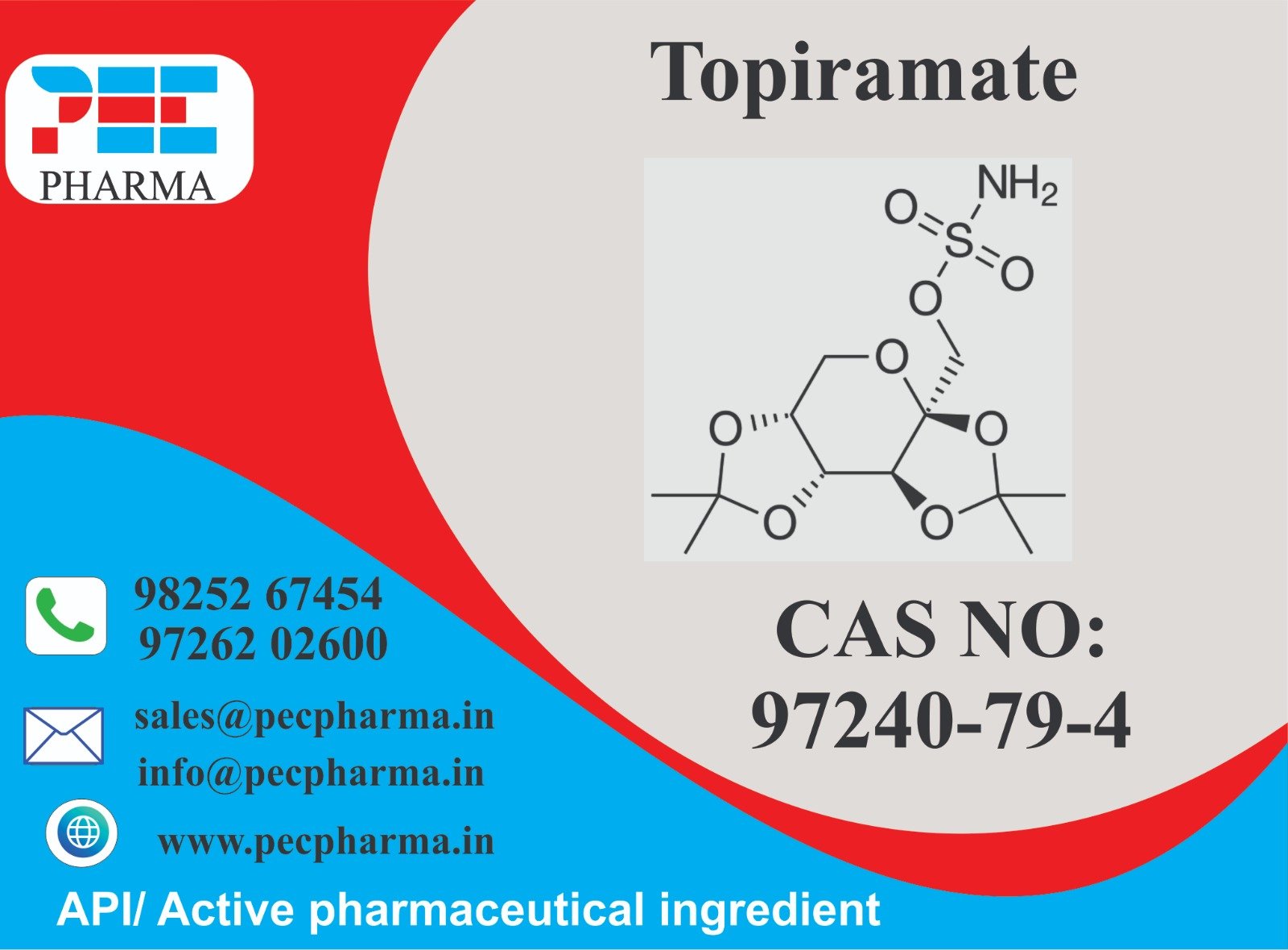 Topiramate API Branded CAS Card