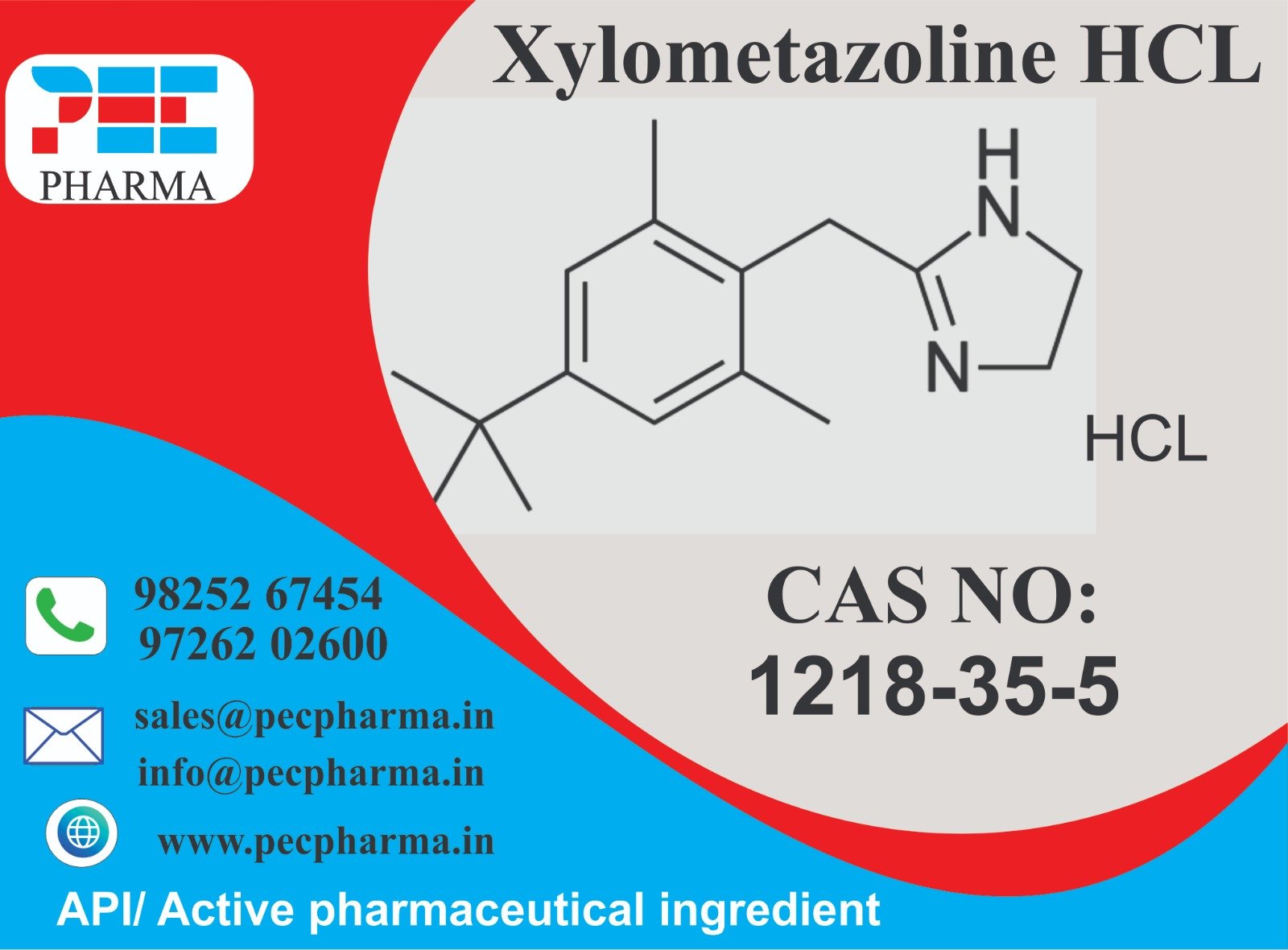 Xylometazoline HCL API Chemical Structure
